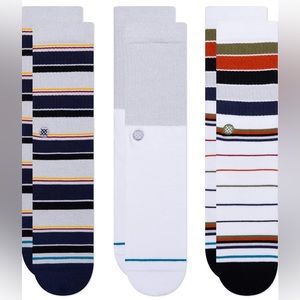 Stance Casual Destin 3 Pack Crew Socks Men’s Size Large Grey